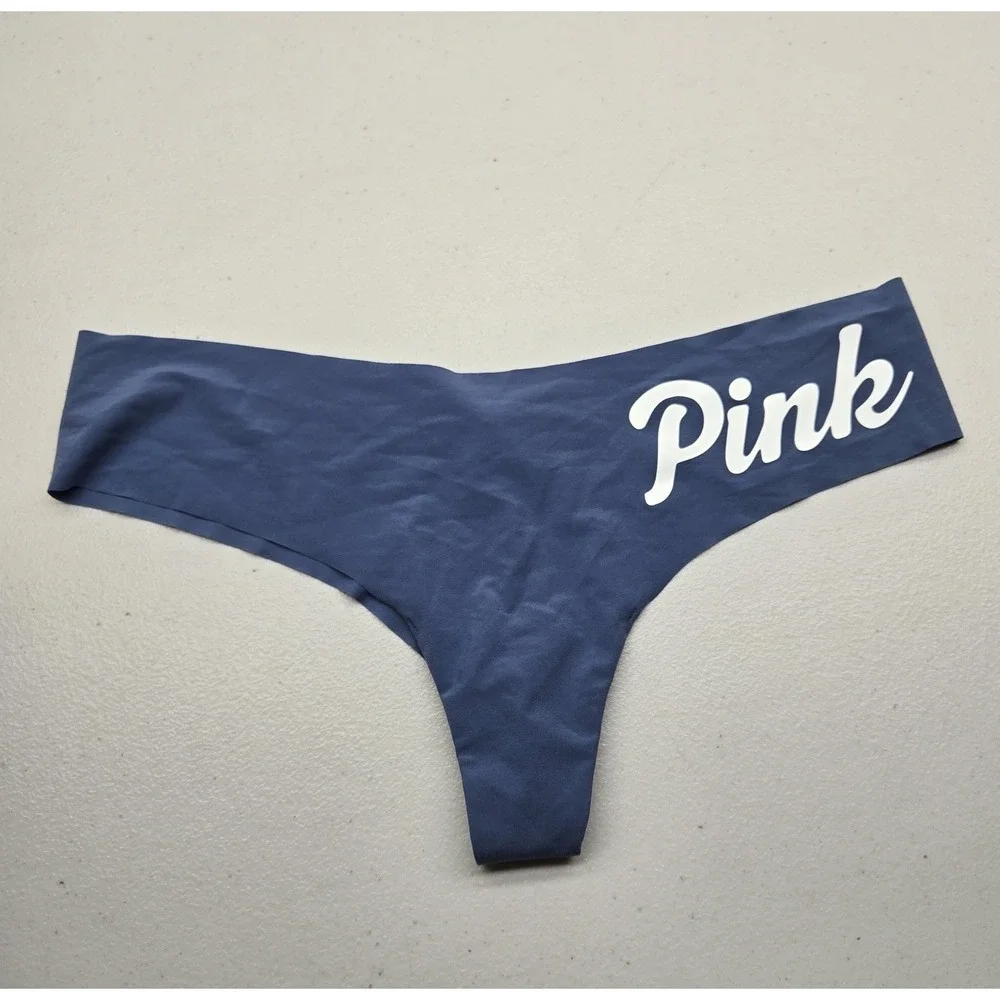 Victoria's Secret PINK Women Panties XL Navy Blue‎ Thong String NWT